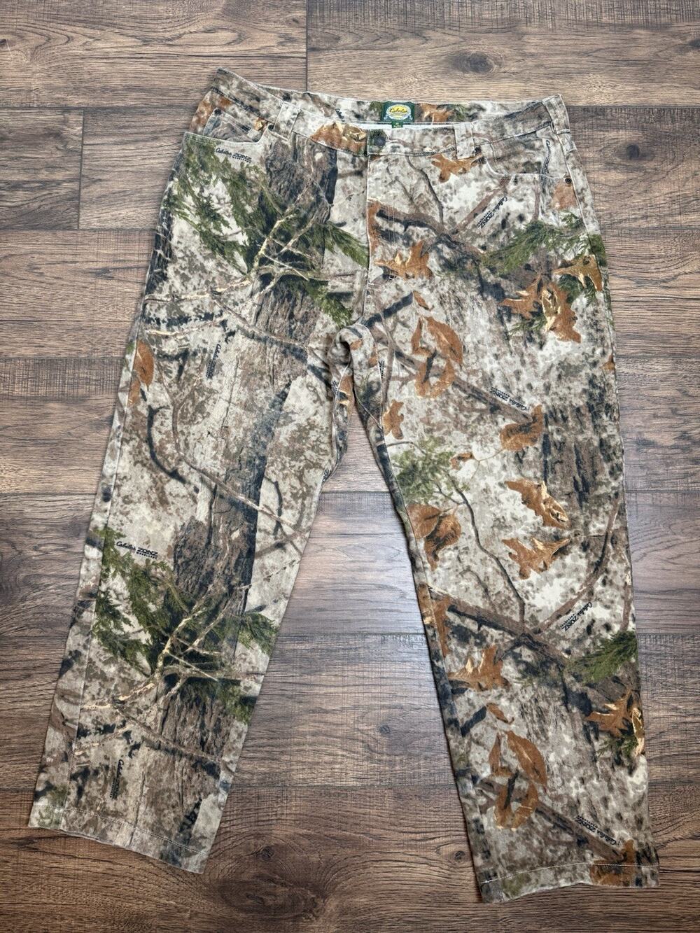 Cabela's ZONZ Woodlands Camouflage Hunting Pants Jeans Size 44x30